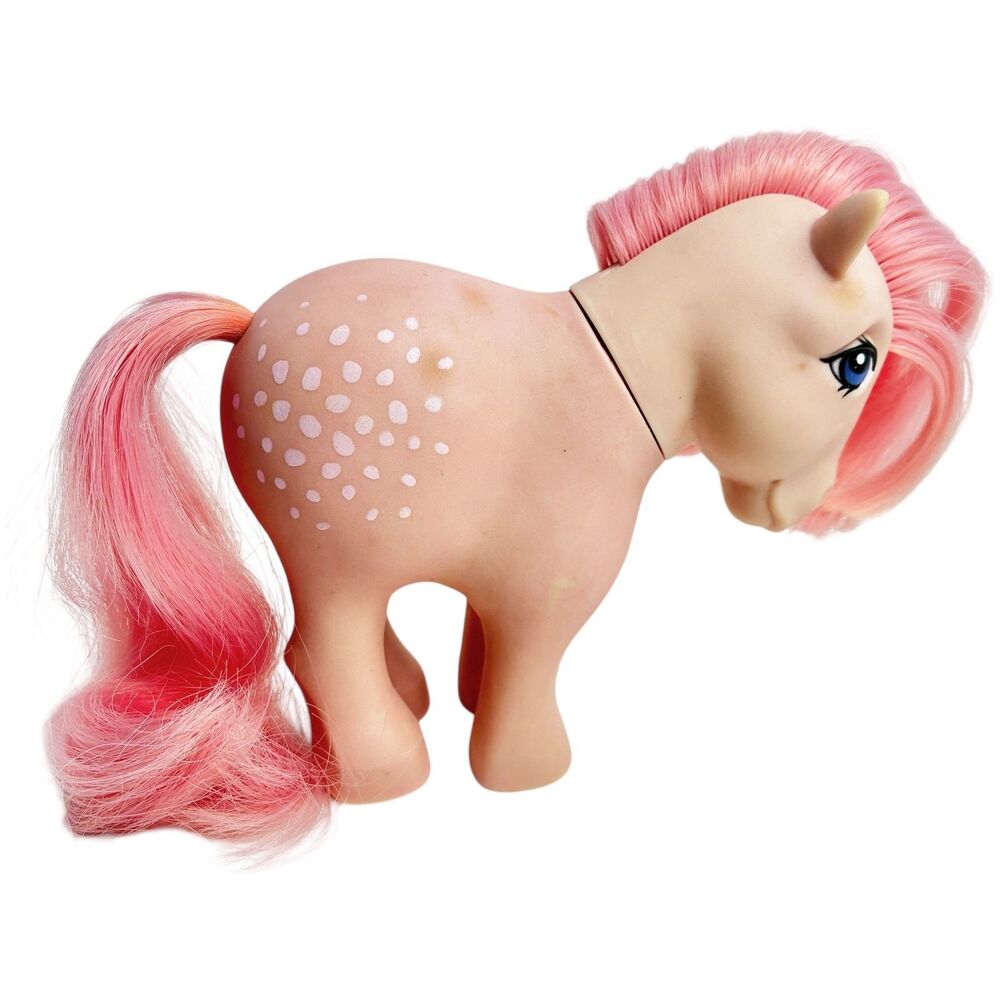 Vintage G1 My Little Pony Flat Foot Cotton Candy FF Pink Hasbro Yr 1 1982 FLAWS